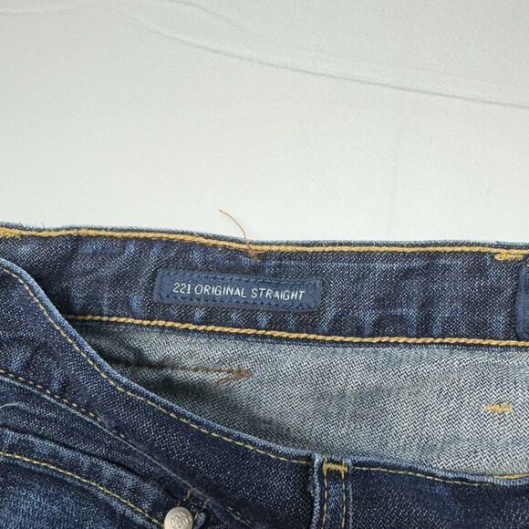 Lucky Brand 221 Original Straight Dark Blue Wash Denim Jeans Pants Men’s W34 L32 - Picture 6 of 8